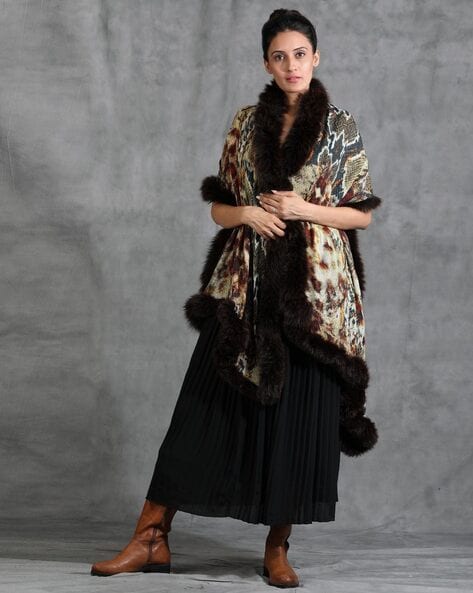 Animal Print Handwoven Cashmere Wool Stole Price in India