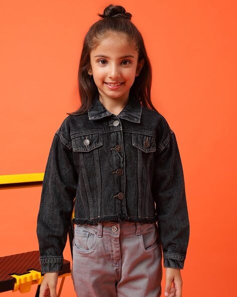 Denim Jackets in Black color for girls | FASHIOLA INDIA