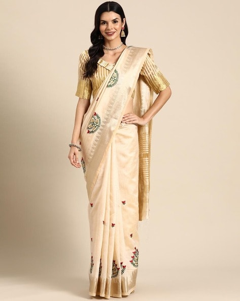 Wine Colour Silk Fabric Designer Saree in Zari,Embroidery,Hand Work.