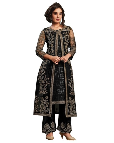 Women Embroidery Semi-stitched Dress Material Price in India