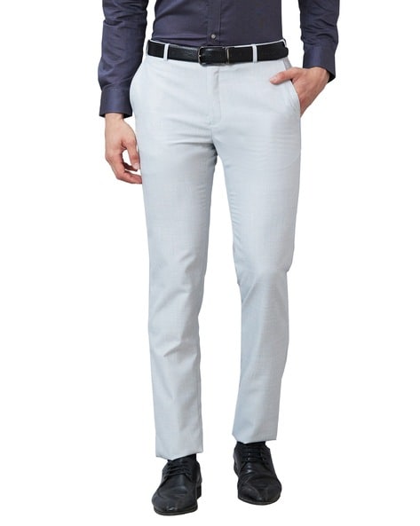 Raymond Men Slim Fit Flat-Front Trousers