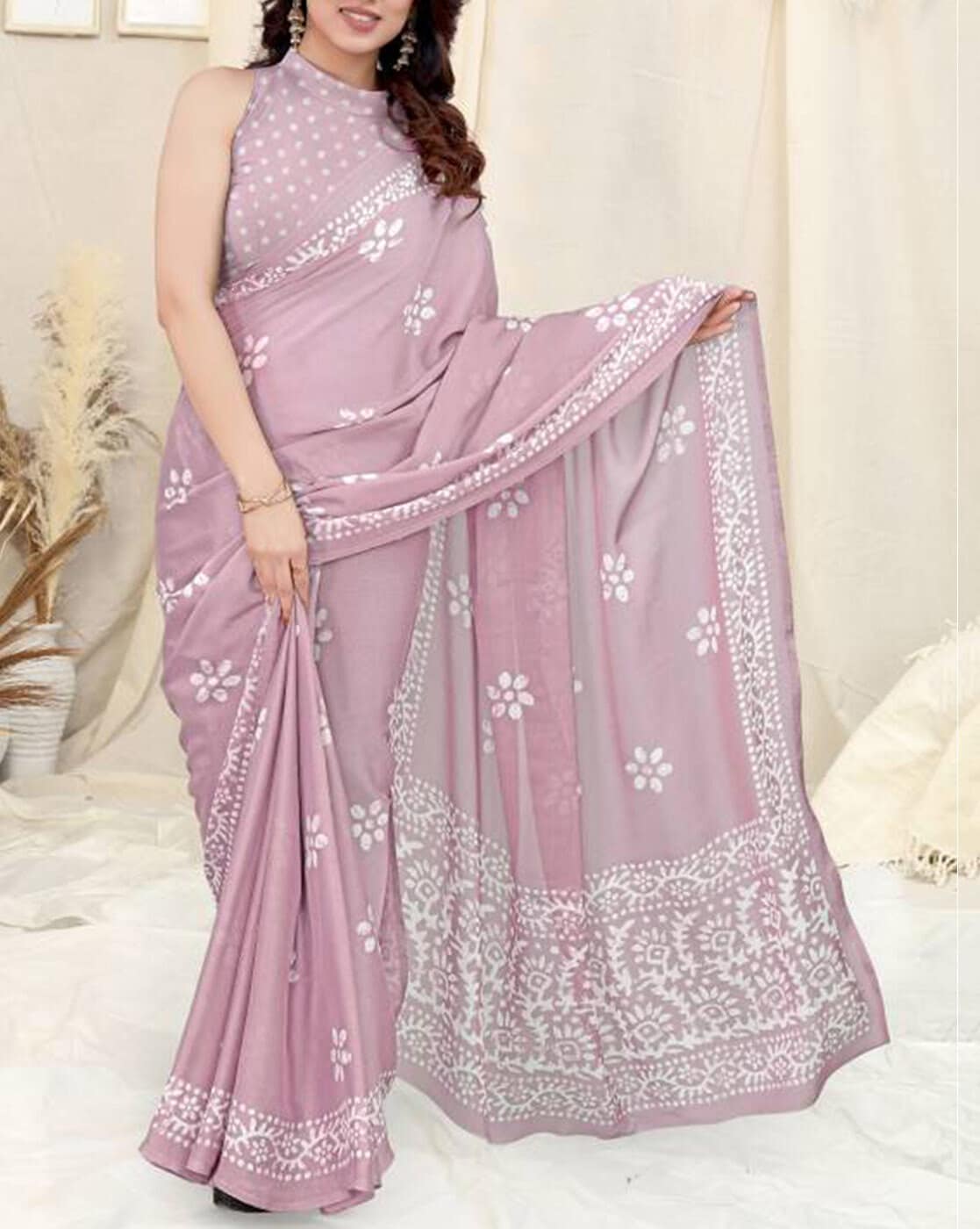 Pink Georgette One Min Ready To Wear Saree at Rs 1149 in Surat