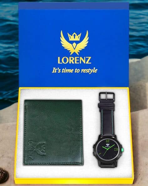 LORENZ CM-3013WL-60 Water-Resistant Analogue Watch & Wallet Set