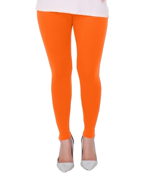 Buy vaidehiFT Solid Orange Color Ankle Length Leggings for Girl & Women (l)  at Amazon.in