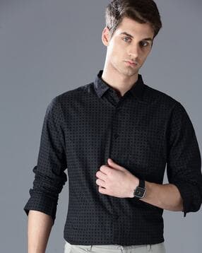 british club Men Geometric Print Slim Fit Shirt-picture-24