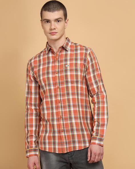 Wrangler best sale orange shirt