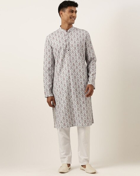 Men Floral Print Regular Fit Kurta Pyjamas Set