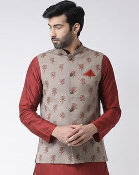 kisah Men Sleeveless Regular Fit Nehru Jacket-picture-35