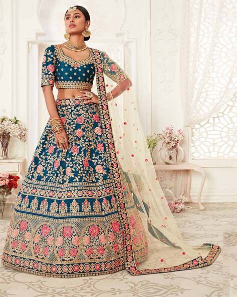 Blue lehenga online clearance shopping