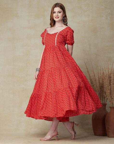 Buy Deep Red Dresses for Women by Femella Online | Ajio.com