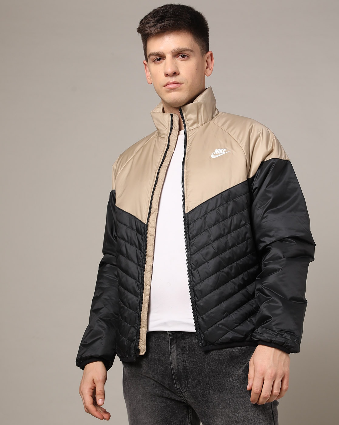 Nike leather best sale jacket mens