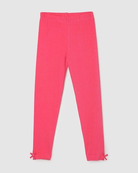 Buy Indian Flower Girls Pink Solid Legging Online at Best Prices in India -  JioMart.