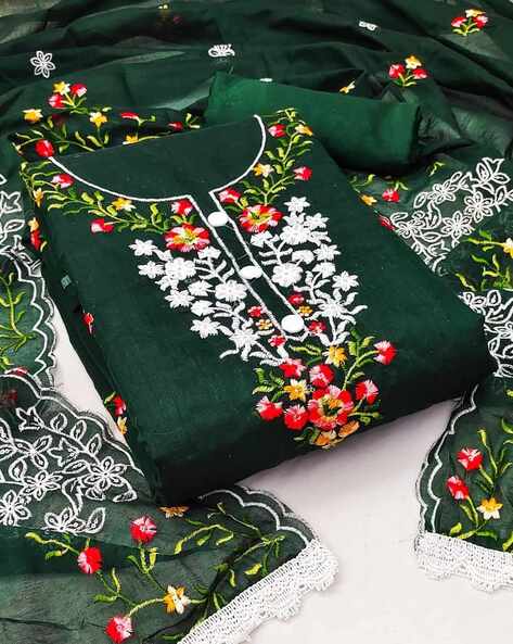 Embroidered Dress Material - Buy Embroidered Dress Material Online in India