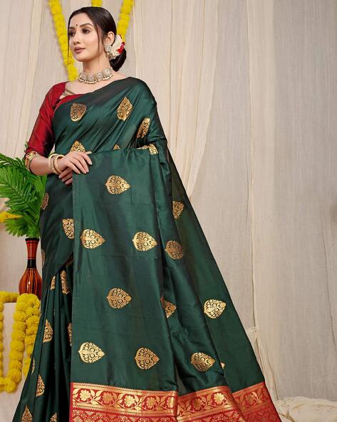 Buy Teal Sarees for Women by KAMYA SAREES Online | Ajio.com