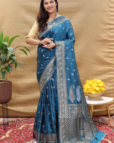 Vishal Prints Sage Green Printed Cotton Silk Saree With Fancy Border