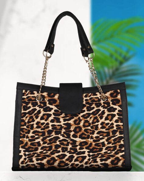 Box sling bag dark animal print cheetah print shoulder aling bag for girls  and women