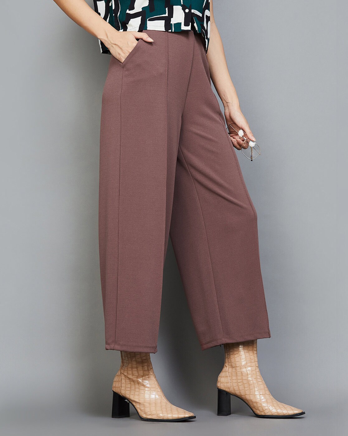 Buy Brown Trousers & Pants for Women by Ginger by Lifestyle Online