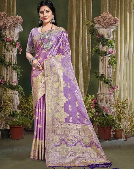 Angelic Purple Soft Banarasi Silk Saree With Adoring Blouse Piece –  LajreeDesigner