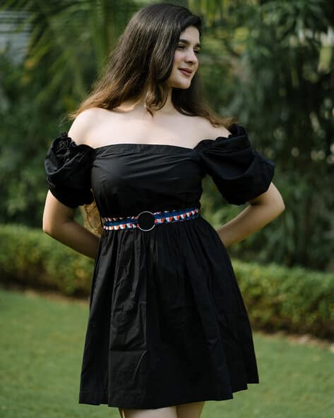 Buy GARDENPARTY Women Off-Shoulder Fit & Flare Dress Online | Ajio.com Buy GARDENPARTY Women Off-Shoulder Fit & Flare Dress Online | Ajio.com