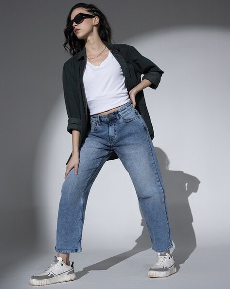 Buy Mid Blue Jeans & Jeggings for Women by HUBBERHOLME Online