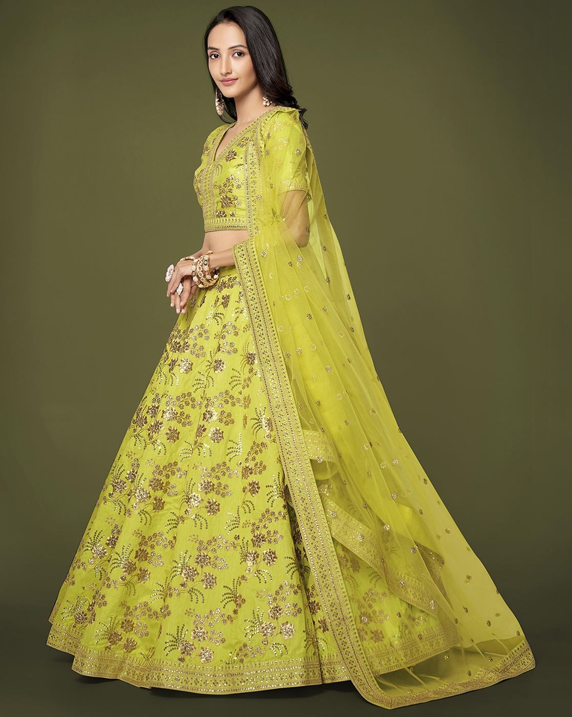 Buy Green Lehenga Choli Sets for Women by Fabpixel Online