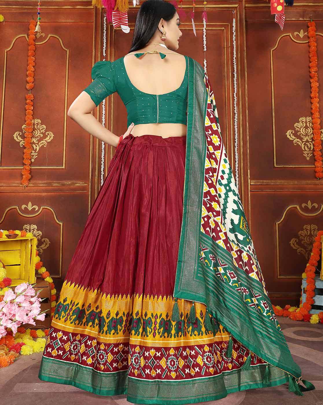 Regal Opulence Lehenga Choli: Maroon & Cream Ensemble with Dupatta | Kiana  Fashion