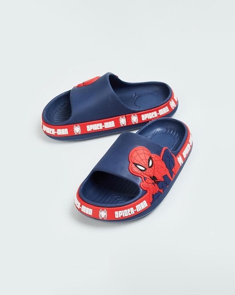 Boys Spider Man Pattern Slip On Slides