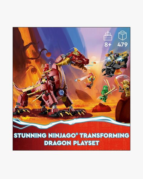 LEGO NINJAGO Heatwave Transforming Lava Dragon 71793 Building Toy Set,  Features a Ninja Dragon, a Hovercraft Vehicle and 5 Minifigures, Lava  Dragon