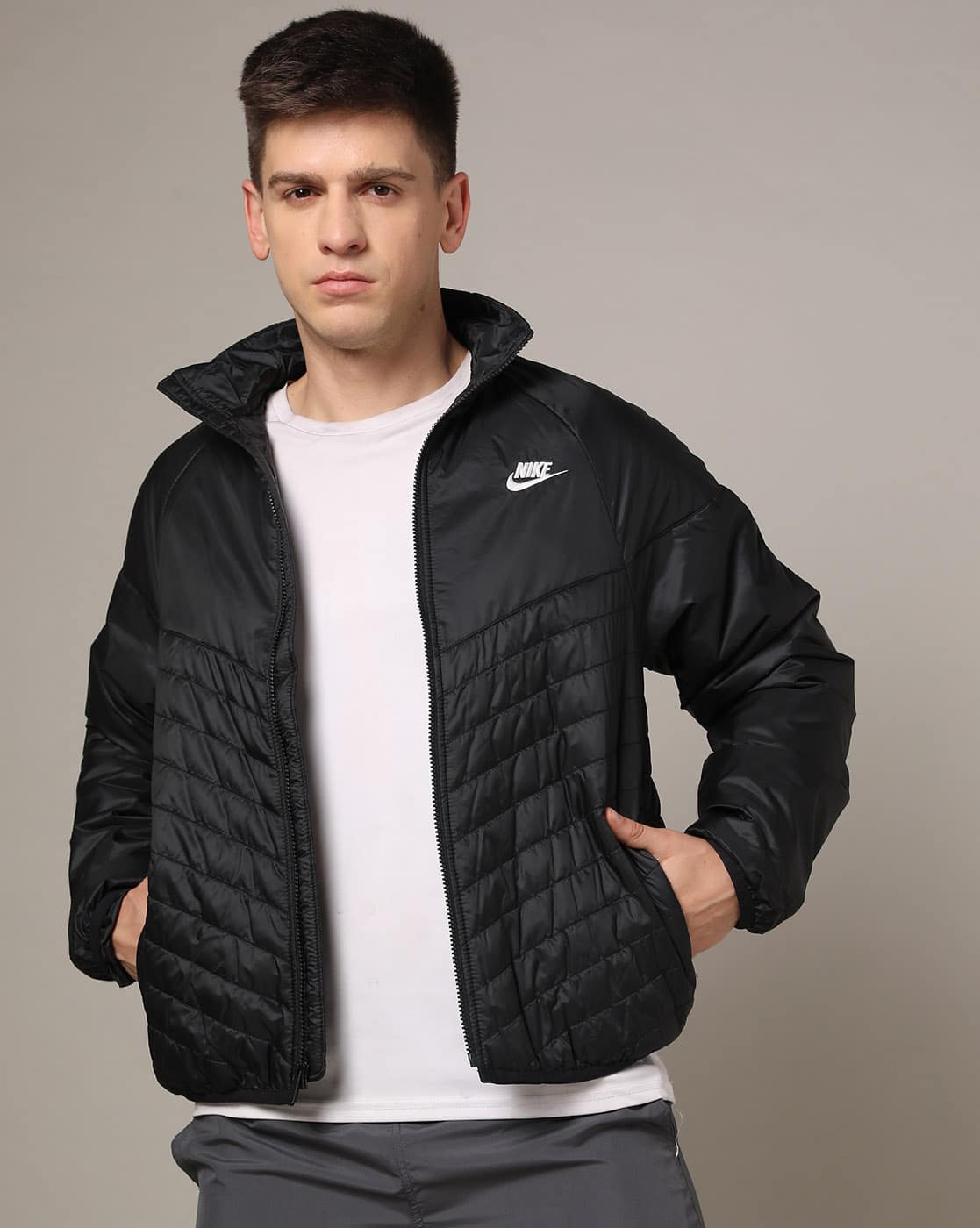 nike men's long puffer coat