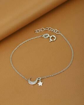 carlton london Sterling Silver CZ Moon & Stars Charm Bracelet-picture-20