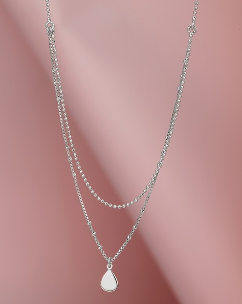 Quality Gold Sterling Silver Rhodium-plated Layered-Look Chain Necklace  QG3765-18 - Real Gem Jewelers