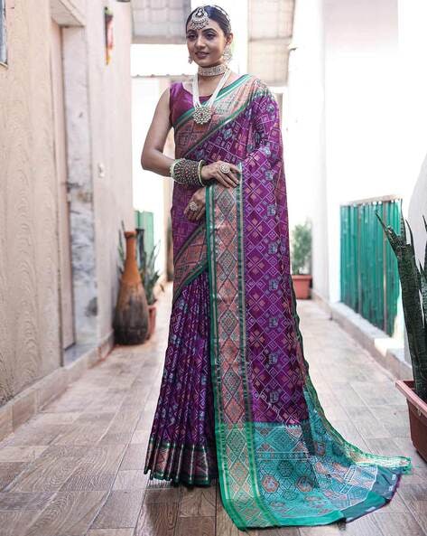 IMPERIAL PURPLE WOVEN SOFT SILK SAREE WITH DESIGNER BLOUSE – Zaribanaras  global