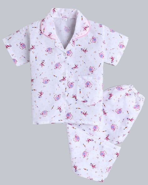 Girls Elephant Print NIghtwear Set