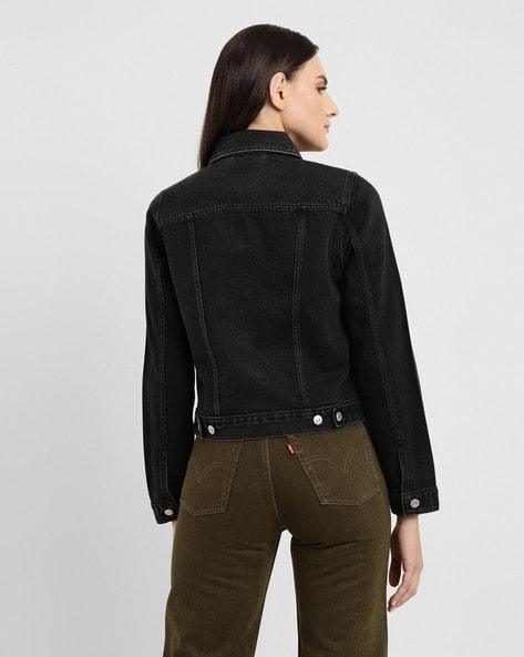 Short denim jacket - Black - Ladies | H&M IN