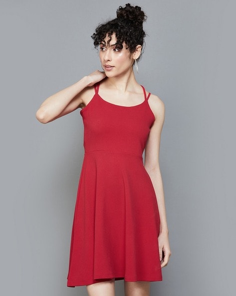 Ajio hot sale red dress