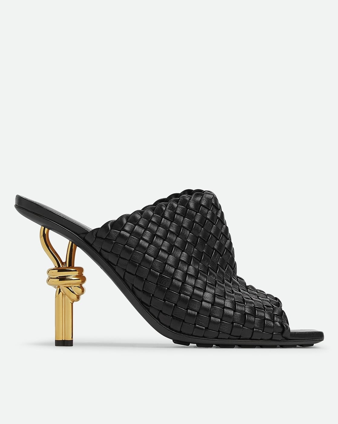 Buy BOTTEGA VENETA Knot Heeled Mule Sandals | 1000 Color