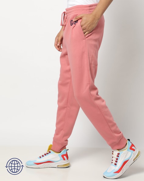 Pink joggers mens hot sale