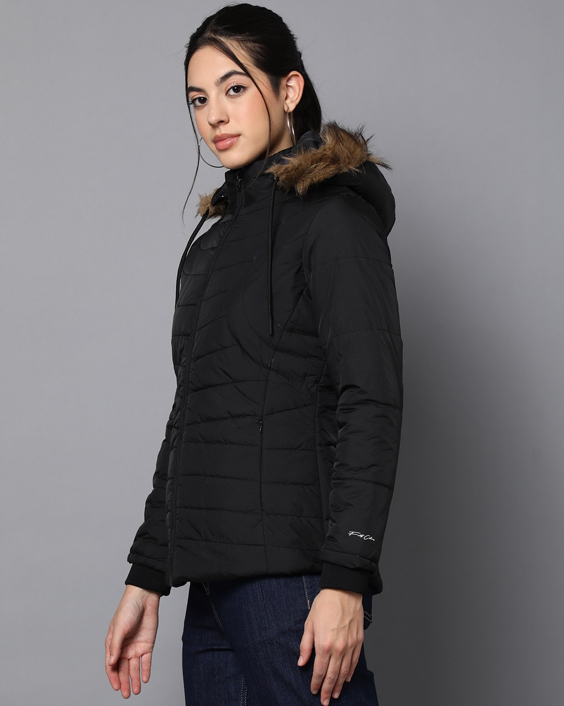 Women's Guess Puffer Jacket Coat Size Medium Black | eBay