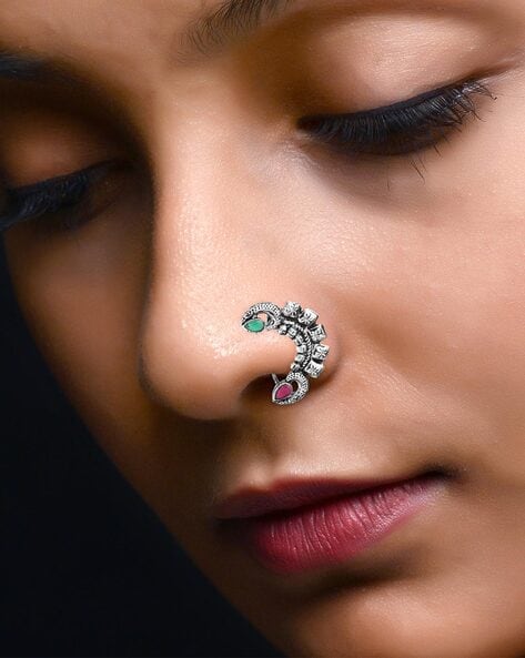 Buy Giva Sterling Silver Oxidised Pink Affair Nose Pin For Women Online at  Best Prices in India - JioMart.