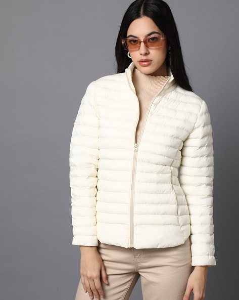 Buy Off White Jackets Coats for Women by Fort Collins Online