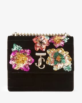Buy Jimmy Choo Avenue Quad Medium Shoulder Bag With Sequin Flowers
