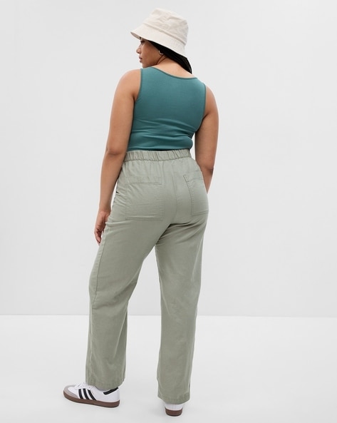 Buy Gap Beige Linen Blend Pleated Trousers from Next Lithuania