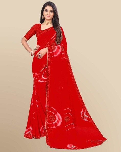 Buy online Printed Plain Saree With Blouse from ethnic wear for Women by  Florence for ₹349 at 79% off | 2024 Limeroad.com