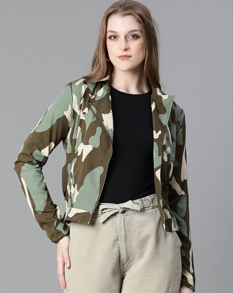 Green Camo Print Button up Hooded Jacket | Green hooded jacket, Print  buttons, Camo jacket women