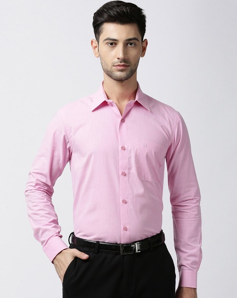 Pink collared outlet shirt