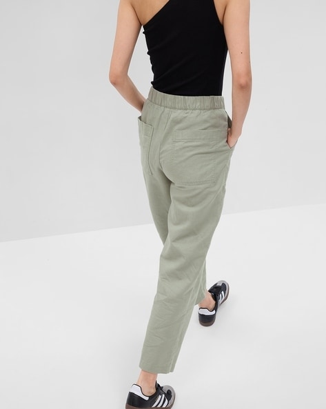 Buy STYLE EVERYDAY GREY LINEN PANTS for Women Online in India