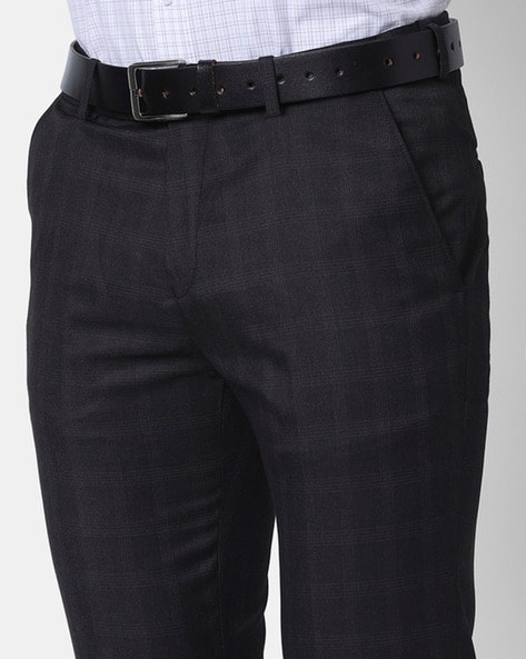 Buy Mast & Harbour Men Black Checked Regular Fit Trousers - Trousers for Men  17579404 | Myntra