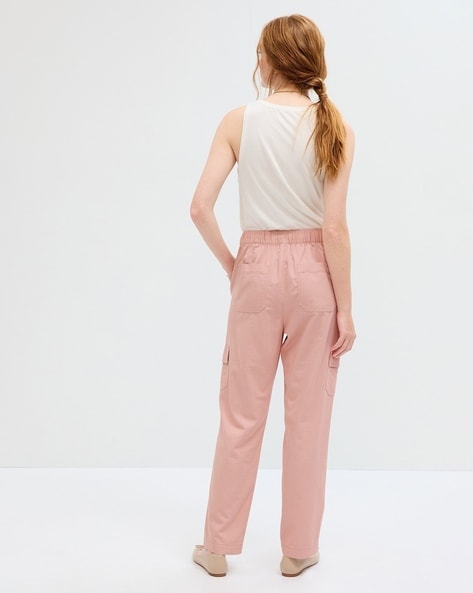 Pink Low Rise Cargo Trousers | Xander – motelrocks.com