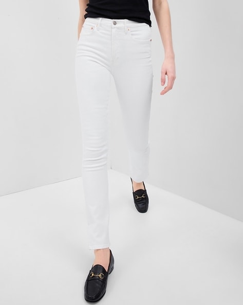 Gap high waisted white on sale jeans