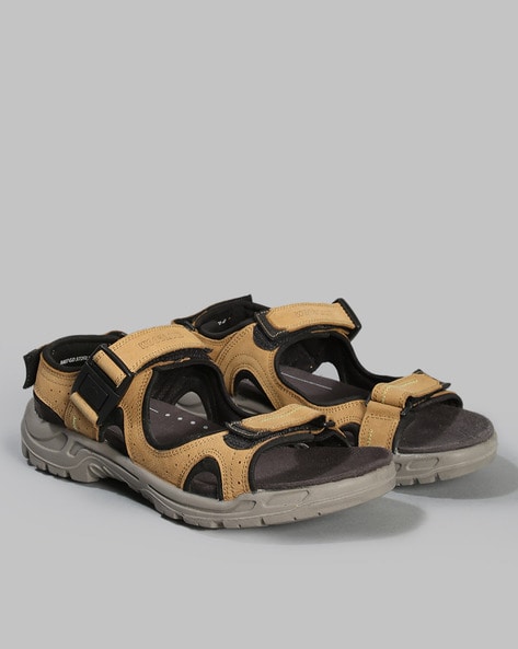 HITZ7346 Men's Tan Leather Casual Velcro Sandals – Hitz Shoes Online